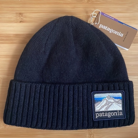 Patagonia Other - Brand New Patagonia Brodeo Beanie Recycled Wool Navy Blue Line Logo Ridge Hat